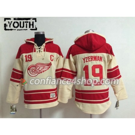 Adidas Maillot de Hockey Detroit Red Wings Steve Yzerman 19 Cream Sawyer Chandails à capuchon - Enfant